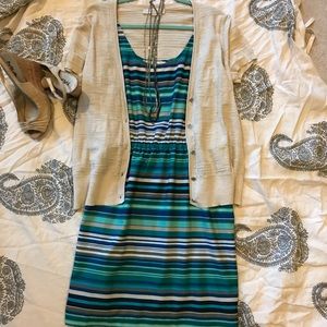 LOFT Summer Striped Dress Size L